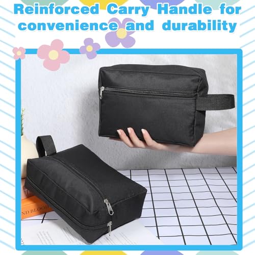 SHENLIU 16 Pcs Men's Toiletry Travel Bag, 8.7 x 6.1 x 2.56 inches Large Water Resistant Shaving Bag Hanging Cosmetic Bags with Divider Handle Foldable Makeup Travel Pouch Toiletry Organizer