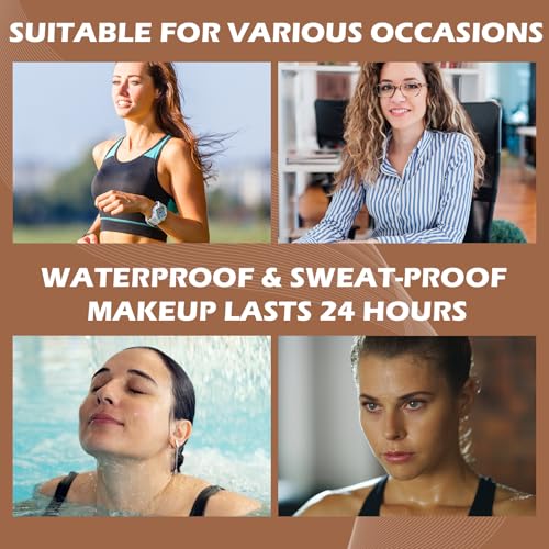 Microblading Eyebrow Pen, 2-In-1 Dual-Ended Waterproof Eyebrow Pencil with 4-Fork-Tip & Ultra-Precise Tip, and an Angled Eyebrow Brush, Eye Brow Pencils for Women -Dark Brown