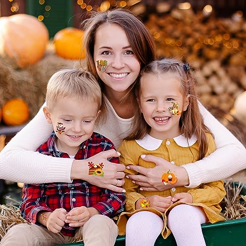 HOWAF 96 Pieces Fall Temporary Tattoos, Fall themed Tattoos for kids, Maple Leaves Pumpkin Fake Temp Tattoo for Fall Thanksgiving Decorations Autumn Stickers