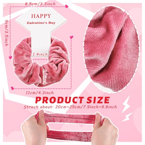 12 Sets / 72 Pcs Valentine's Galentine's Day Gifts Travel Size Hand Cream for Dry Cracked Hands and Lip Balm, Makeup Bag, Hair Scrunchies Bulk Set with Organza Bag Heart Gift Card for Women
