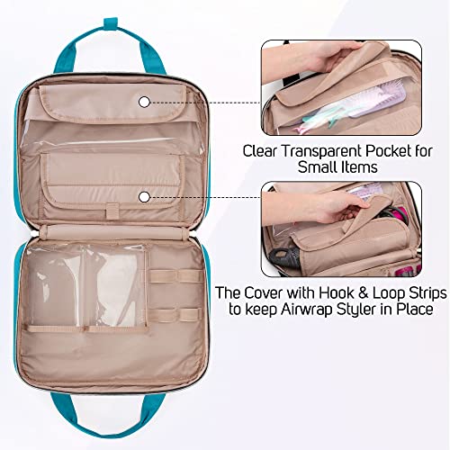 Teamoy Travel Storage Bag Compatible with Airwrap Complete Styler and Attachments, Portable Travel Case for Airwrap Styler and Accessories, Teal