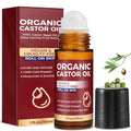 Organic Castor Oil Roll on, Castor Oil Roller Ball for Eyes, Face, Body Skin, Hair and Belly Button, Cold Pressed Unrefined, in Glass Bottle, Travel Size (1Fl Oz)