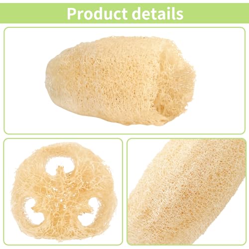 Natural Organic Loofah Sponges Large Exfoliating Shower Bath Loofah Luffa Loofa Body Scrubbers Sponges for SPA Beauty Bath and Radiant Skin, Pack of 3