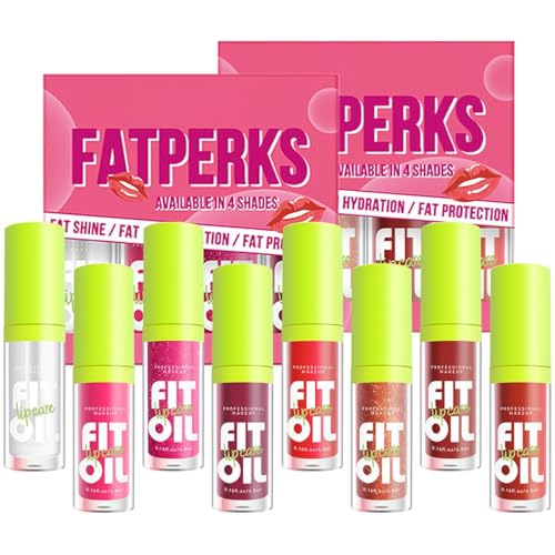 8 Colors Hydrating Lip Oil, Big Brush Head Lip Glaze Shiny Transparent Lip Glow Oil 0.35 Fl Oz, Glossy Finish (Set A+Set B)