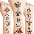 96 PCS Dog Pet Pre-Cut Temporary Tattoos for Kids | Super Cute First Themed Birthday Party Favors, Supplies, Decorations, Animal Fake Tattoo Stickers (Multiple)