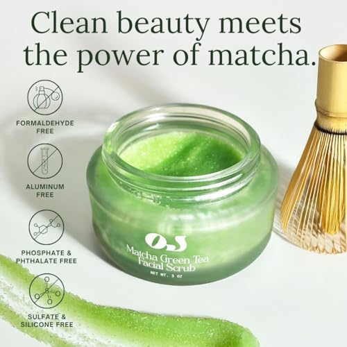 Organic Jaguar Green Matcha Sugar Scrub All Natural Exfoliating & Detoxifying Face and Body Scrub with Organic Green Tea and Essential Oils Gentle Deep Clean for Glowing Skin