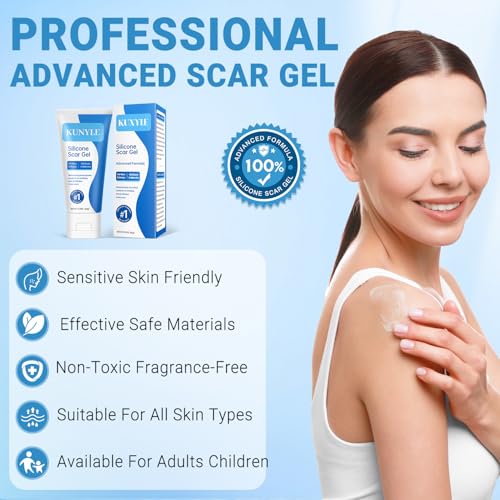 Silicone Scar Gel, Scar Cream, Advanced Scar Stick for Surgical Scars, Stretch Marks, Keloid Bump Removal, Old and New Scars 2.11oz (60g)