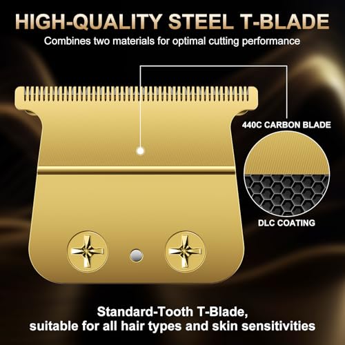 Replacement Hair Trimmer Blades Compatible with BaByliss FX787, FX799, FX726, FX729, FX707Z, DLC 2.0 Standard & Fine, Tooth T-Blades for Precision Hair Trimmers, Long-Lasting Barber Trimmer Blades