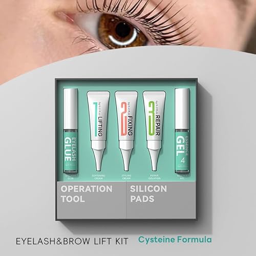 BLACKWINGS Lash Lift Kit, 4 Bottles Eyelash Perm Kit, Professional Eyelash Curling Lash Extension Set,Lash Curling, Semi-Permanent Curling Perming Wave Suitable for Salon