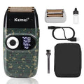 Kemei Foil Professional Electric Shaver for Men Razor with Bald Trimmer Cordless Shavers Rechargeble LED Display 2 in 1