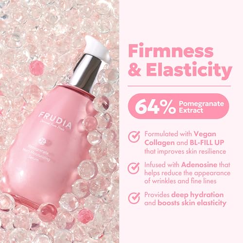 FRUDIA Pomegranate Nutri-Moisturizing Face Serum (1.76 oz) ? 64% Pomegranate Extract & Vegan Collagen for Firming | Anti-Aging Korean Face Serum for Radiant & Youthful Skin