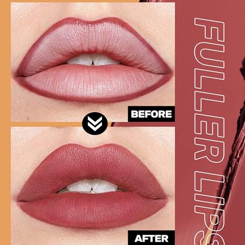 MAEPEOR Matte Lip Crayons 12 Colors Smoothly Creamy Nude Velvet Lipliner Pen With Lip Brush for Daily Wear (Color 08)
