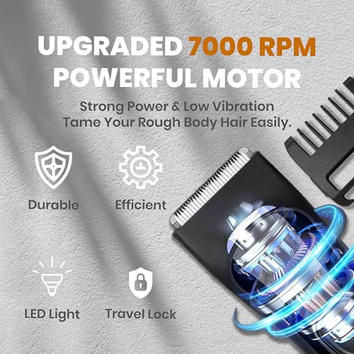 Next Gen Premium Body & Pubic Hair Trimmer ? Waterproof Electric Ball Shaver & Groin Hair Clipper with Ceramic Blades ? Rechargeable Wet/Dry Trimmer for Men & Women, Chest, Legs, Bikini
