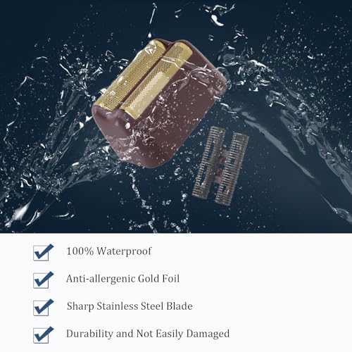 Finale Replacement Foil and Cutter Bar Assembly Compatible with wahl 5 Star Shaver 8061-100 8164,Gold Super Close Shaver Replacement Foil Compatible with wahl Foil Shaver Replacement Head, Red 2-Pack