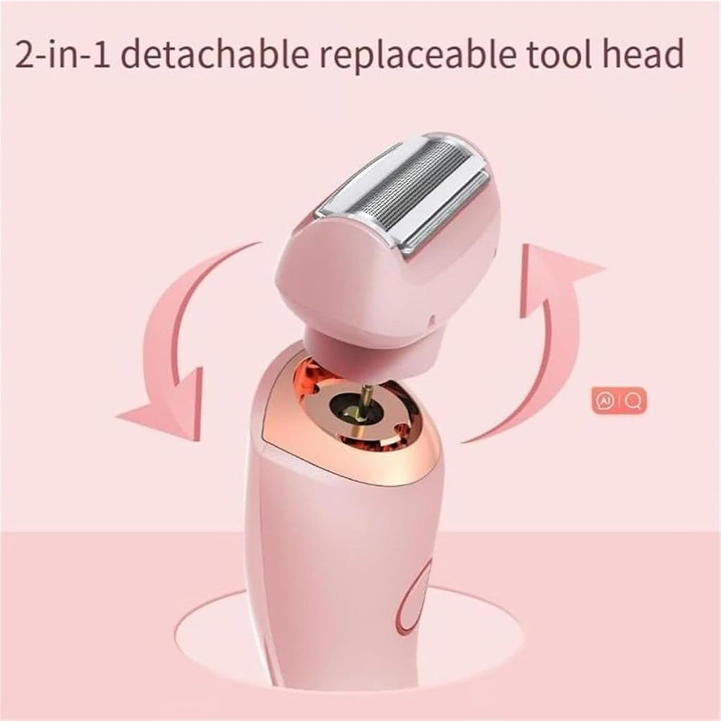 The Glide Pro 3.0 Razor, Razor for Women, 2 in 1 Wet & Dry Electric Waterproof Razor, Painless Hair Removal Removable Head for Bikini Leg Arm Underarm Area (Blue)