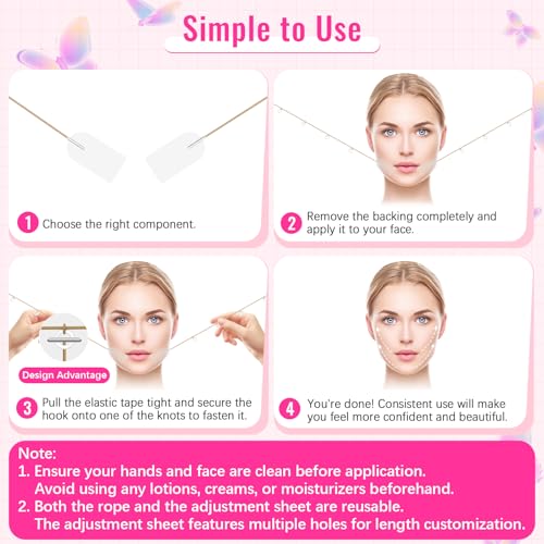 Face Lift Tape Invisible with String ? 100 PCS Neck Tape Lifting Invisible for Instant Lifting Eye Brow Wrinkles, Ultra-Thin Facial Lifter, Facelift Stickers for Special Events & Makeup-Friendly Use