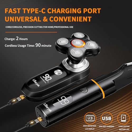 Mens Foil Shavers, Beard Trimmers for Men Professional,Electric Shavers for Men, Mustache Trimmer Face Shaver, Wet/Dry Beard Shaver, 3 Peeds Electric Razor for Face