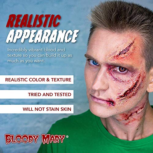 Bloody Mary Fake Scab Blood Make Up Body Paint - for Cosplay, Horror Costume, Theater Blood, Vampire Accessories, Scary Things - Skin Friendly Washable Looks Realistic Thick Blood