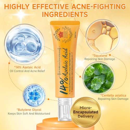 14% Azelaic Acid Acne Cream - Dark Spot Remover for Face, Acne Treatment & Acne Spot Treatment Salicylic Acid & Niacinamide ? Redness Reducing Skin Care,Evens Tone & Soothe Irritation & Rosacea£¬1oz