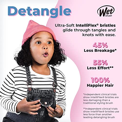 Wet Brush Original Detangler Brush - Metallic Marble, Silver - All Hair Types - Ultra-Soft IntelliFlex Bristles Glide Through Tangles with Ease - Pain-Free Comb for Men, Women, Boys and Girls