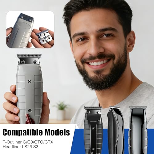 T-Blade Replacement Compatible with Andis T-Outliners GTO,GTX,GO and SLS Trimmers,2 Count
