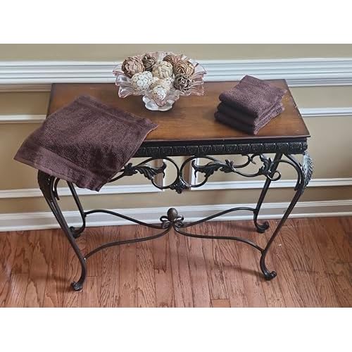13x13 | Premium Washcloth Set | Absorbent, Ring Spun, Washcloths, Hand towels for Bathroom, 100% Cotton, Face Towels, fingertip towels, Soft, For Daily Use (Pack of 4) (Dark Brown, 13x13)