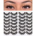 Veleasha Lashes 3D Faux Mink Lashes Fluffy False Eyelashes Natural Look 14 Pairs Lashes Pack Luxury Wispy Fake Eyelashes (3D07)