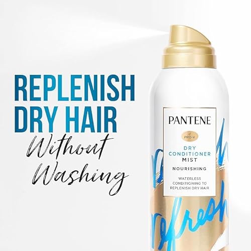 Pantene Dry Conditioner Mist Spray for Hair, 3.9oz, Blue - Instant Hydration and Frizz Control with Vitamin B5, Safe for Color Treated Hair, Pro-V Refresh