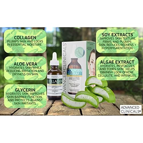 Advanced Clinicals Collagen Plumping Facial Serum + Collagen Skin Rescue Cream Set