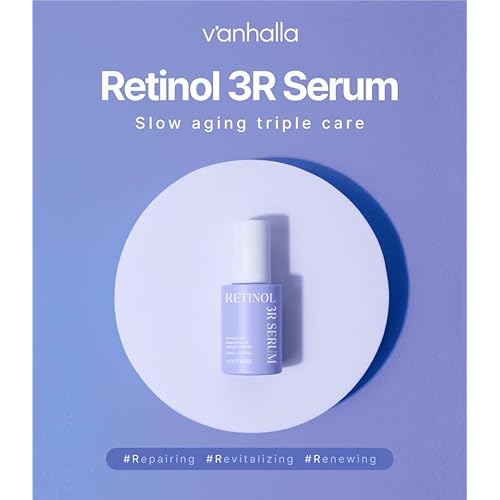 V'anhalla Retinol 3R Serum 1.01 fl.oz. | Vegan, Wrinkle Care, Gentle Retinol, Peptide Complex, Bakuchiol, Night Repair for Smoother & Firmer Skin