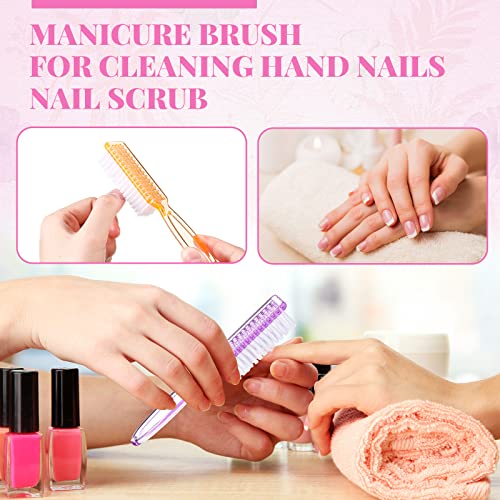 Patelai 100 Pcs Handle Grip Nail Brush Bulk Colorful Nail Scrubber Fingernail Brushes Hand Toes Cleaning Brushes Pedicure Scrubbing Tool for Men and Women, Multicolor Brush