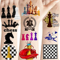 192 Pcs Chess Theme Tattoos Temporary Stickers Chess Game Competition Team Birthday Party Favors Supplies Decorations Tattoos