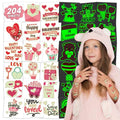 EMOME 204 PCS Individually Wrapped Valentine Luminous Temporary Tattoo Kids, Glow Kiss Heart Tattoos Stickers for Women Kids, Valentine Accessories Decorations Party Favors Supplies