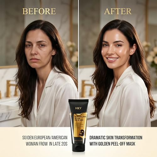HKY Golden Collagen Night Wrapping Mask - Peel Off Facial Mask with PDRN (Sodium DNA), Pro-Xylane & Niacinamide - Pore Tightening & Firming Glass Skin Care - Hydrating 7x Hyaluronic Acid