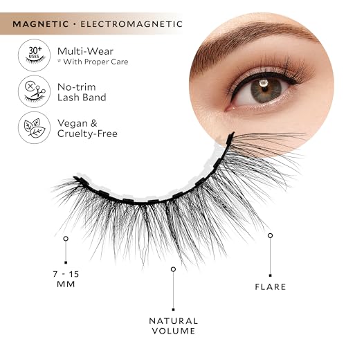 VeVelour Magnetic Eyelashes, Luxurious False Eyelashes, Reusable Lashes, Wear up to 30x & Vegan, All Eye Shapes, Natural Lashes, Magnetic Eyeliner not Included (Electromagnetic)