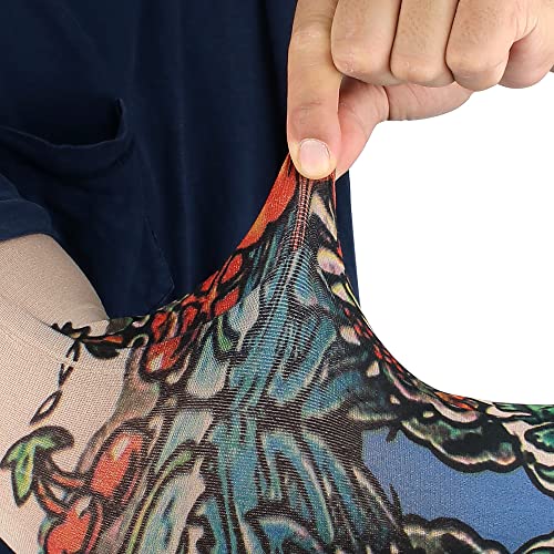Tattoo Sleeves for Men Women, Temporary Tattoo Sleeve 12Pcs Set Arts Fake Slip On Tattoo Arm Sleeves for Men Women (Pattern C)