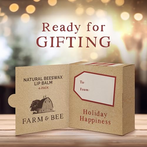 Natural Lip Balm ? Stocking Stuffer - 4 Pack Gifts for Women & Men - Organic & Natural Ingredients - Moisturizing Lip Chapstick - Great Gift Idea for Women, Men, Boys, and Girls - 0.15oz (Pack of 4)