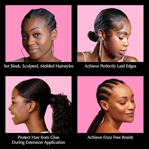 Red by Kiss Hair Wrapping Strip, Ultra Strong 2X Longer Stretch, 40 Strips, Suitable for Wet/Dry Hair, White, Styling Paper for Sleek Hairstyles (3.5", Black, 2 Pack)