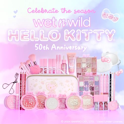 wet n wild Hello Kitty Liquid Eyeshadow, Smooth, Blendable, Shimmery Matte Bubblegum Pink Shade, Cruelty-Free & Vegan - Cheers!