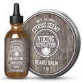 Viking Revolution Citrus Beard Balm for Men and Unscented Beard Oil Bundle - With Argan and Jojoba Oils - Soften and Moisturize your Beard