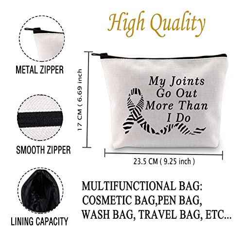 JXGZSO Ehlers-Danlos Syndrome Makeup Bag My Joints Go Out More Than I Do Ehlers Danlos EDS Support Gift (More Than I Do bag)