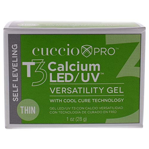 Cuccio Pro T3 LED/UV Cool Cure Versatility Gel - Self-Levelling Gel With Calcium - Incredibly Flexible - Strong Adhesion - High Shine Finish - Fast Application - Pink - 1 Oz Nail Gel