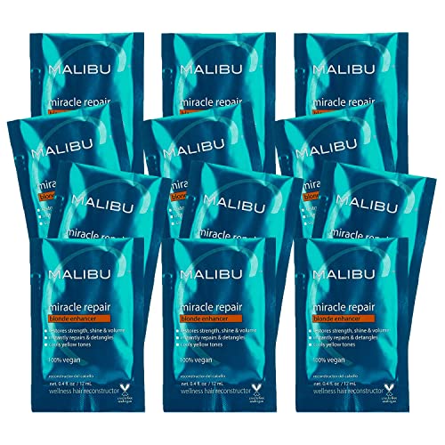 Malibu C Miracle Repair Reconstructor, Blonde Enhancer - Nourishing Repair Treatment for Damaged Blonde Strands - Reduces Discoloration