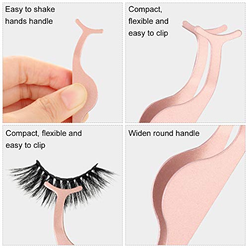 24 Pieces False Eyelashes Applicator Tool Stainless Steel Eyelash Extension Tweezers Remover Clip Tweezers Nipper Eyelash Auxiliary Clip for Women Makeup Application and Removal