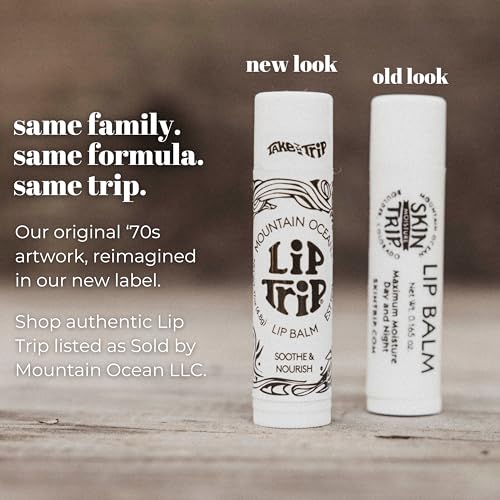 Mountain Ocean The Original Skin Trip Lip Balm, .17 Oz Tube (Pack of 12), Nourishing, Healing & Hydrating Lip Moisturizer, with Lanolin, Beeswax & Coconut Oil (New Look, Same Formula)