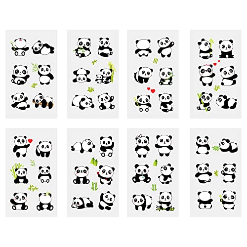 120 PCS (24 Sheets) Panda Temporary Tattoos, Birthday Decorations Panda Party Favors