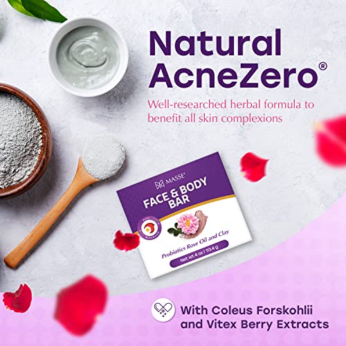 Massey¡¯s CF 100% Natural Probiotic Soap - Lemon and Lavander Body Soap - Sensitive Skin Face Wash with AcneZero Skin Cleanser