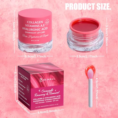 BS-MALL Luxurious Watermelon lip balm butter - hydrating overnight lip mask Care & chapstick for Soft Kissable lips 20g
