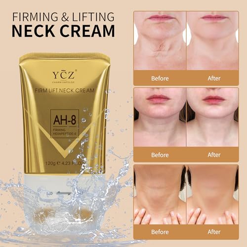 Ycz AH-8 Neck Firming Cream with Roller for Crepey Skin Body Care Comfort, Moisturizing, Anti-Aging Neck Cream with Peptide, Collagen, Smooths Wrinkles & Fine Lines Skin Care Skin Repair