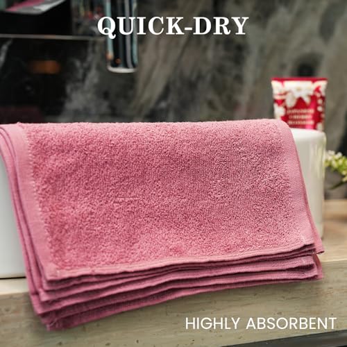 Mauve/Dust Rose 100% Ring Spun Cotton Washcloths 12Lx12W ? Pack of 24 | Lightweight, Fast?Dry, Everyday Utility Cloths for Kitchen & Home